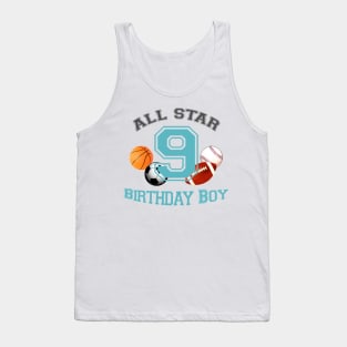 Sports theme birthday 9 Tank Top